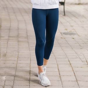Zyia Blue Light n Tight Performance Pocket Hi-Rise Crop Leggings  21" sz 14/16